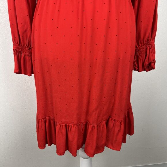 & Other Stories Paris Atelier Dress Women 8 Red Polka Dot Long Sleeve Casual - Picture 13 of 13